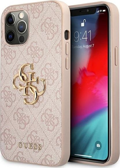 Guess 4G Big Metal Logo - Etui iPhone 12 Pro Max (różowy) (GUHCP12L4GMGPI) - 1035560