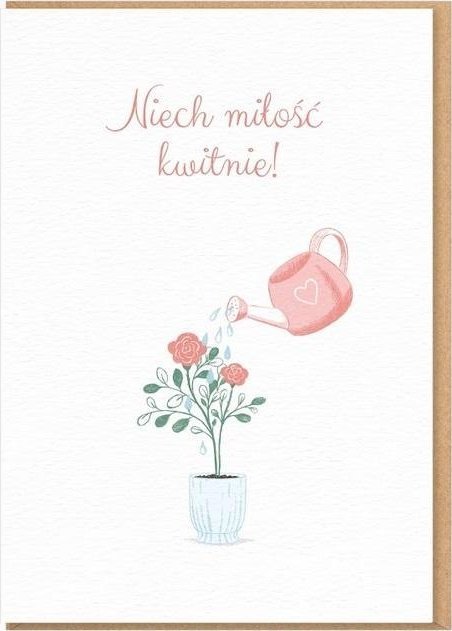 Karnet Ślub - Niech miłość kwitnie