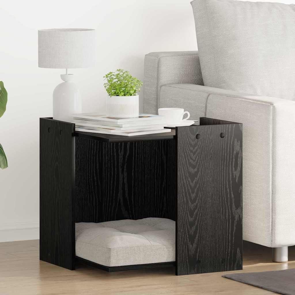 vidaXL Klatka na żwirek dla kota Czarny dąb 53 x 53 x 51 cm