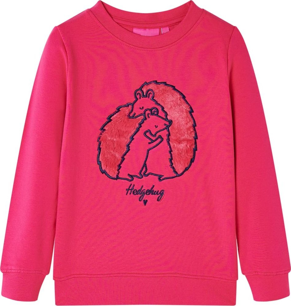 vidaXL Bluza dziecięca, jaskrawy róż, 128