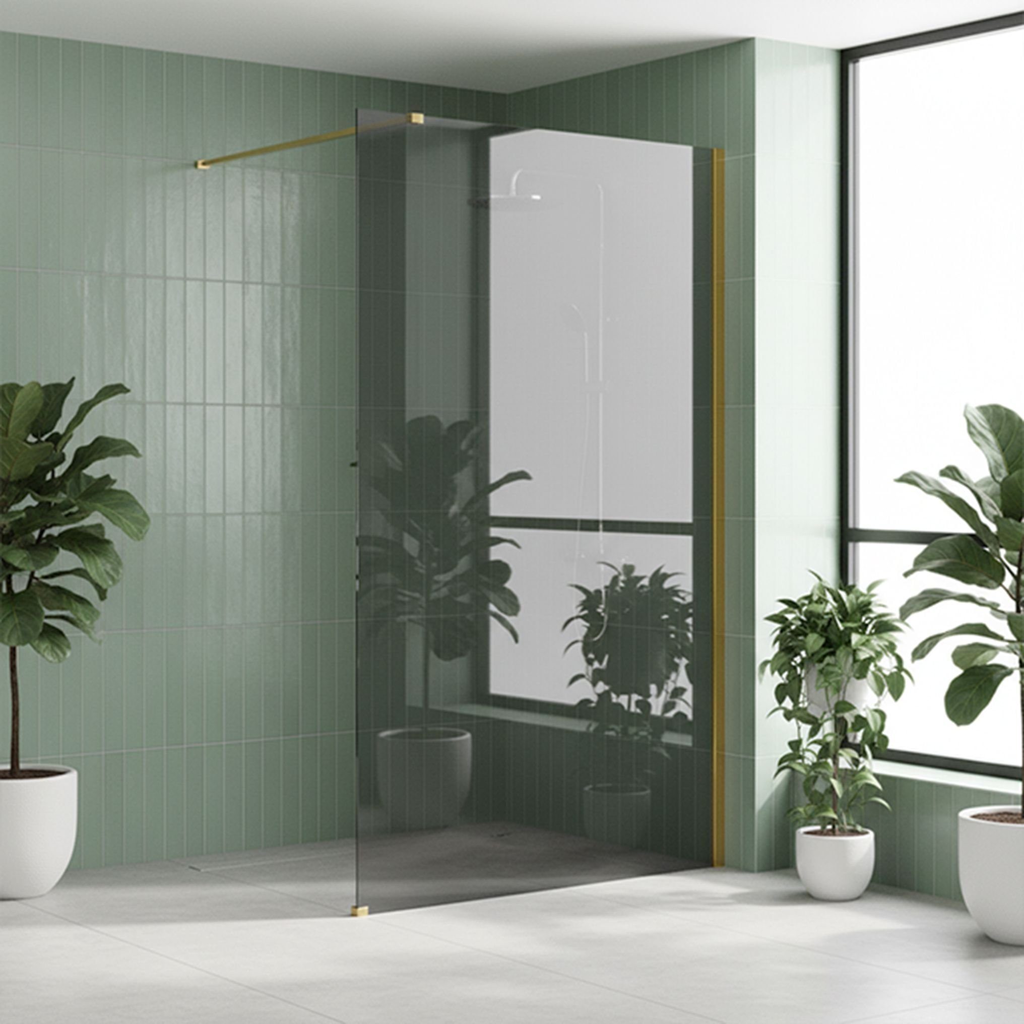 Kabina prysznicowa Walk-In Rea Flexi Grey / Gold 120