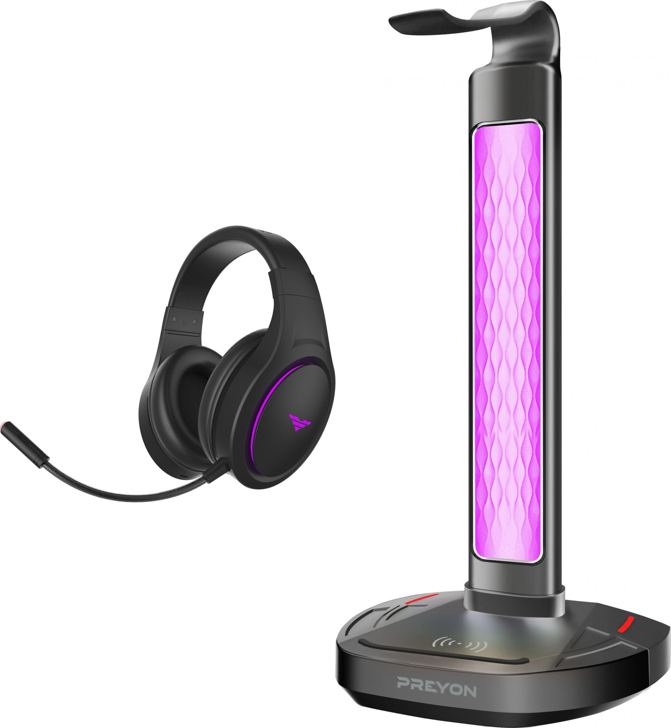 Słuchawki PREYON Słuchawki Preyon Hurricane Fly (PHF40B) + Stojak na słuchawki Heron Beak (PHB41B)