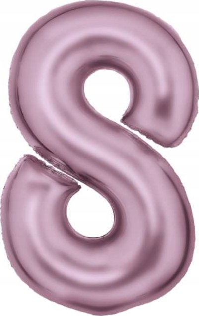 AMSCAN Balon foliowy cyfra 8 satynowy pastelowy róż 86cm spakowany 9917330