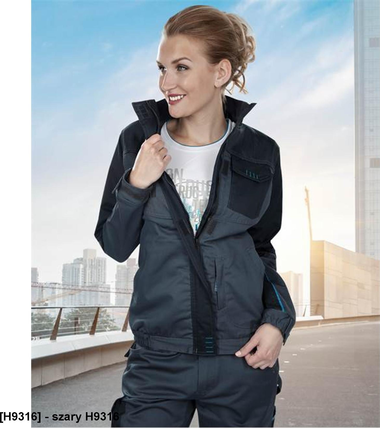 Ardon DAMSKA BLUZA ROBOCZA H9316 - ARDON damski fason i sylwetka 35% bawełna, 65 % poliester - szary H9316 XL