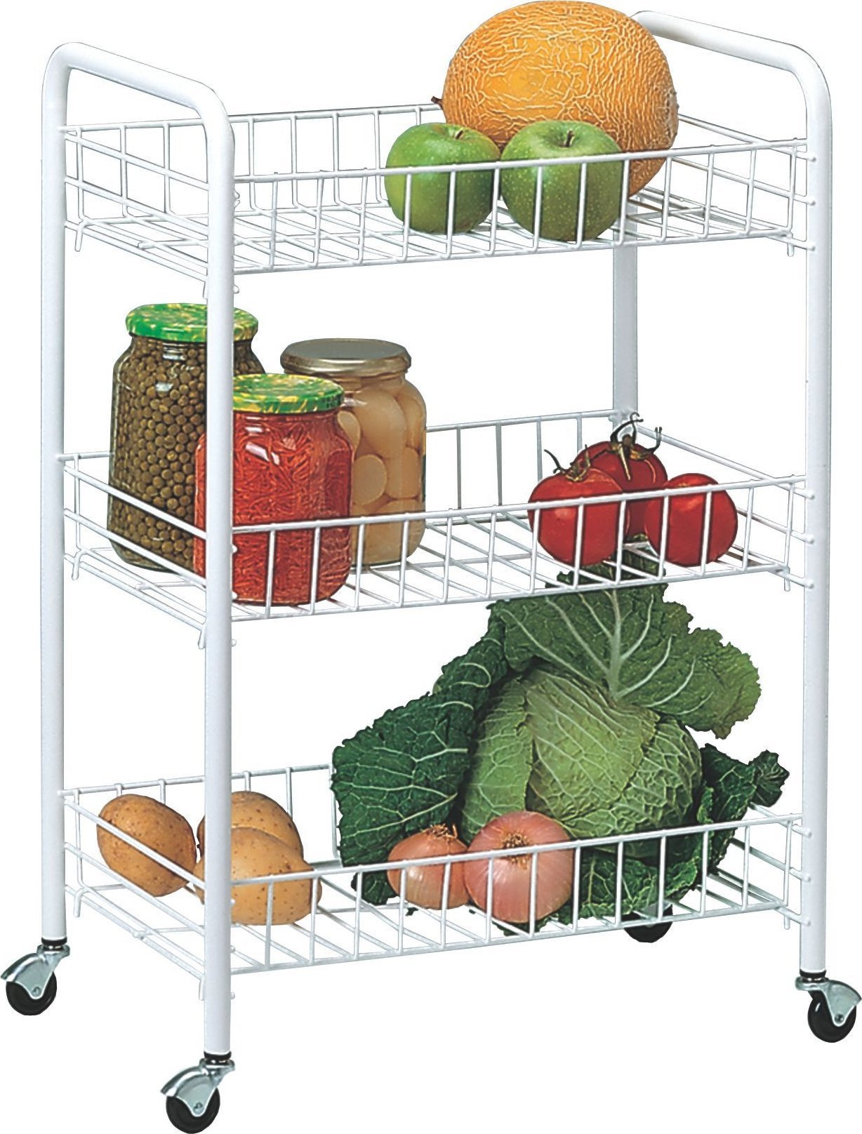 NPC Polska Rayen Wielofunkcyjny wózek z 3 półkami na kółkach kuchnia łazienka biały