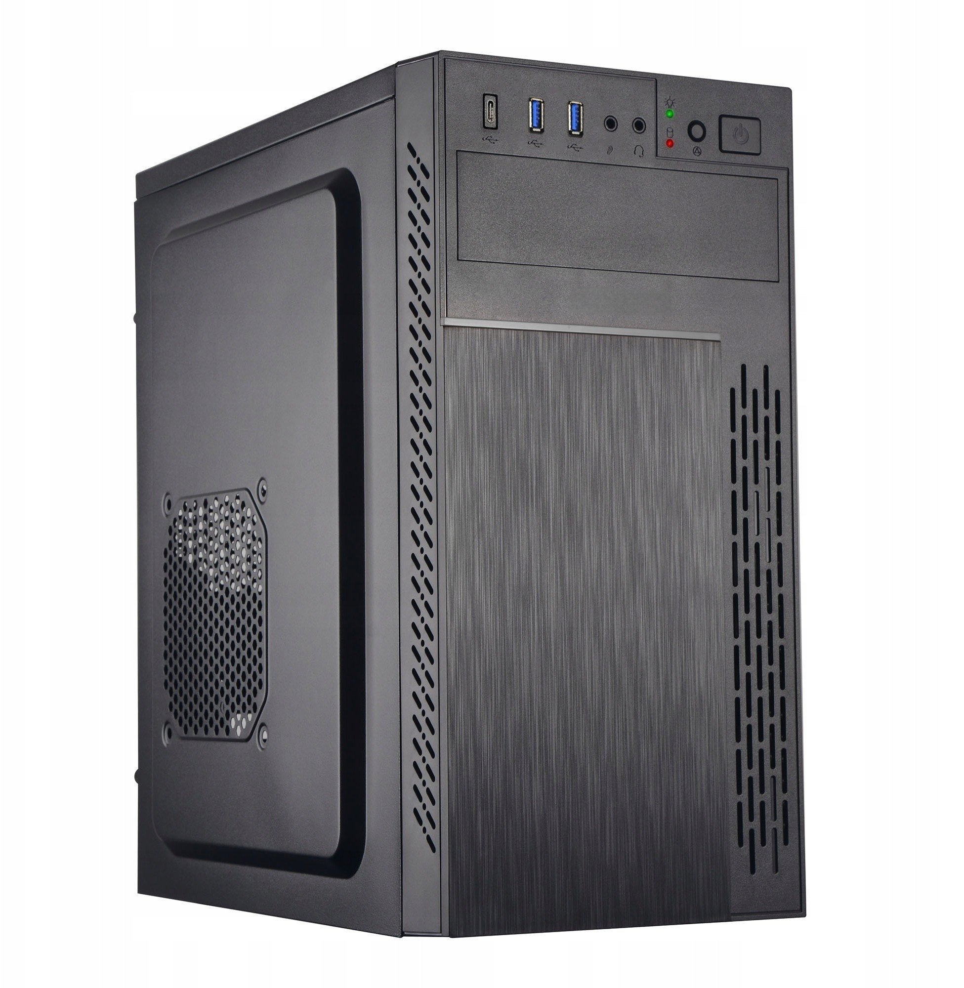 EUROCASE skříň ML M6-505B, Midi Tower, 1xUSB-C, 2x USB 3.0, 2x audio, bez zdroje