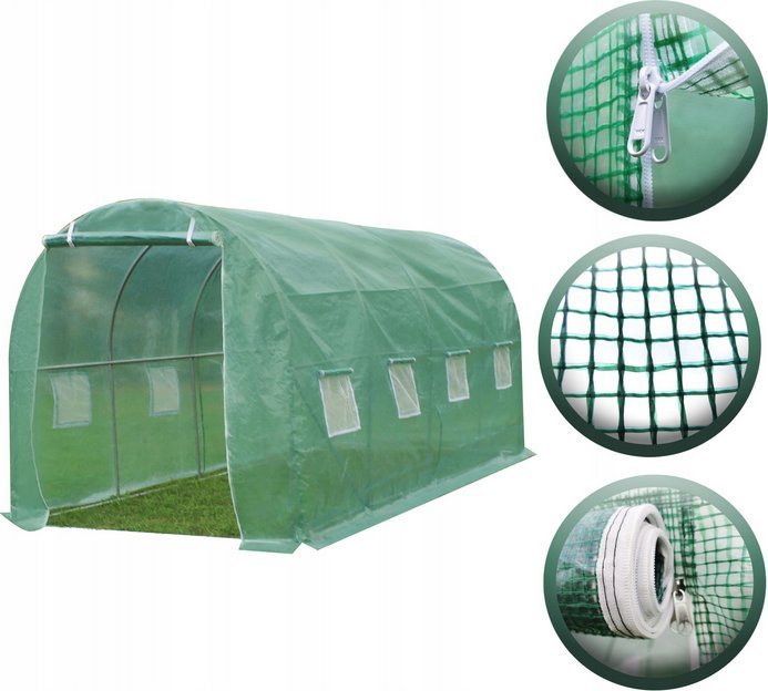 kontrast Tunel ogrodowy foliowy szklarnia warzywniak 400X200X200 cm 19 mm zielony