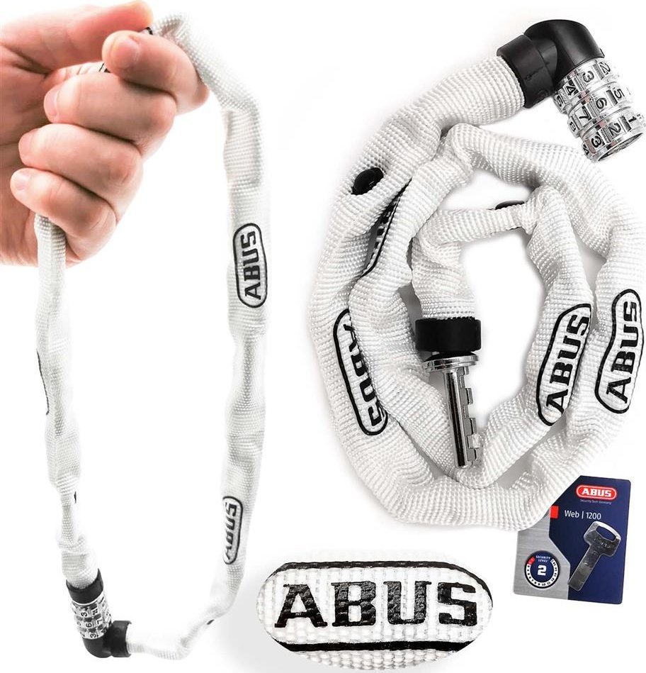 Abus Zapięcie ABUS Web 1200 na szyfr, łańcuch 60 cm, białe