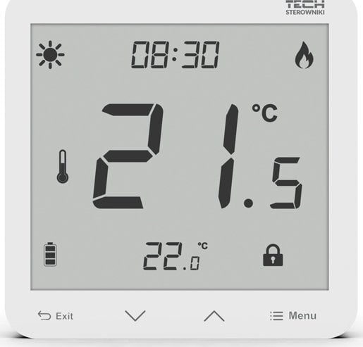 Tech Sterownik ST-297V3 pokojowy dwustanowy podtynkowy (3 mm szkło) biały
