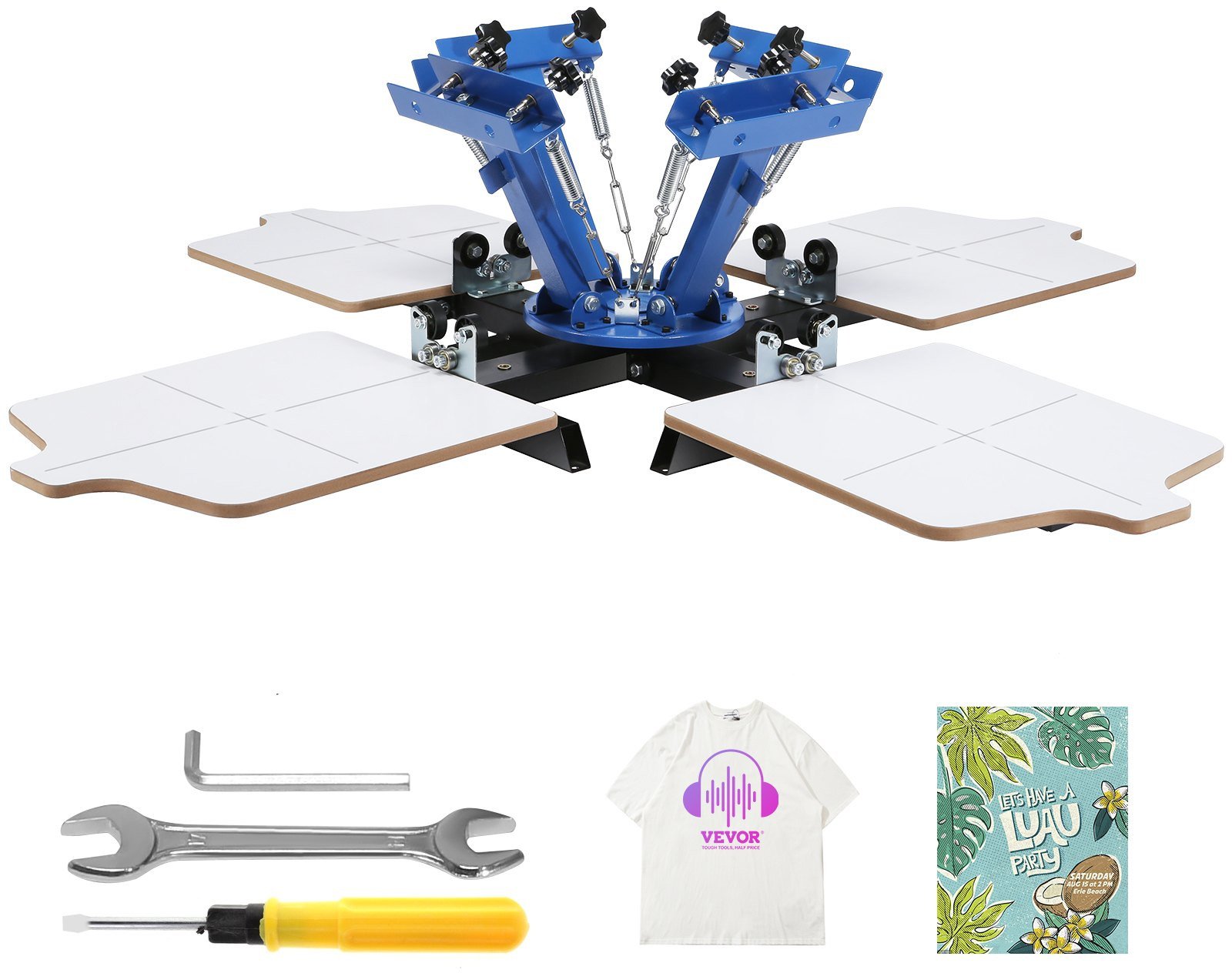 Maszyna do sitodruku Prasa termotransferowa 4 kolory + 4 stacje
