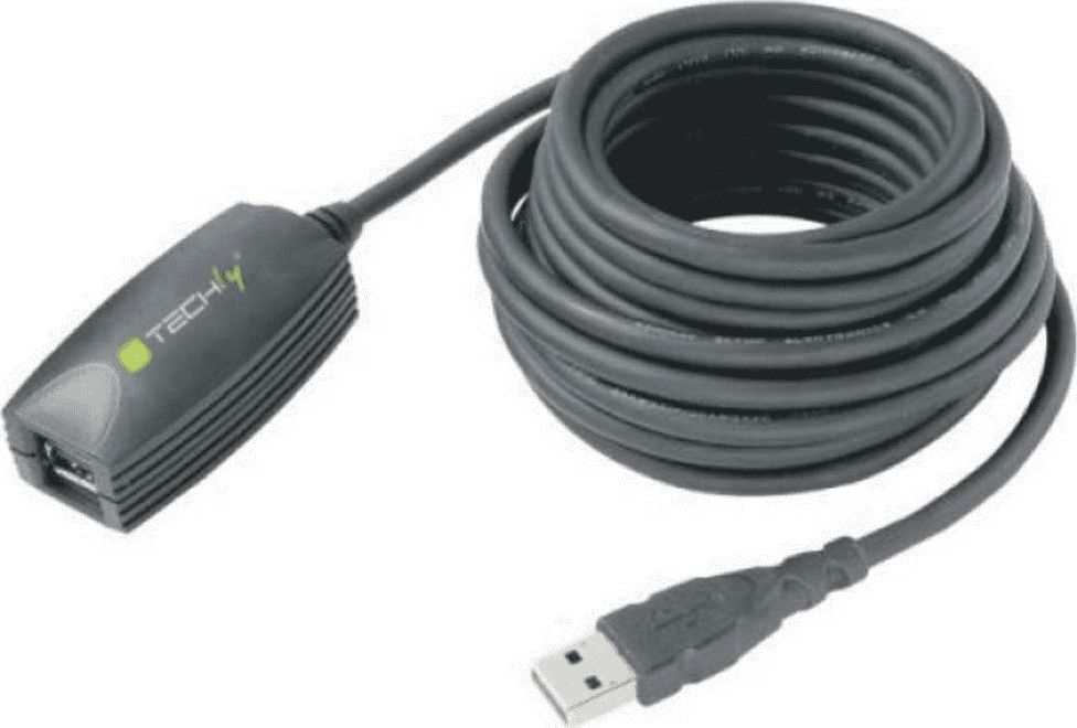 Kabel USB Techly USB-A - USB-A 5 m Czarny (ICUR3050)