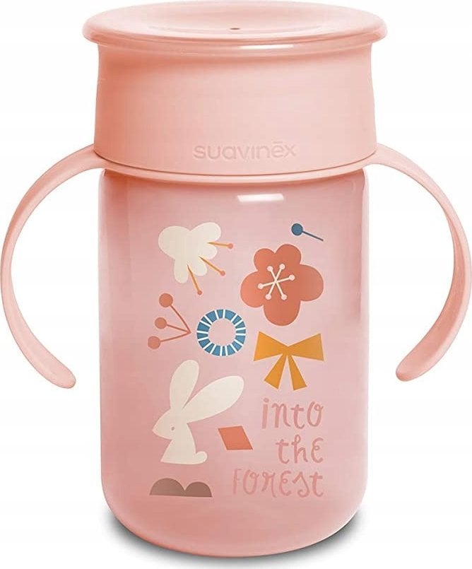 401196-KUBEK TRENINGOWY 360* 340ML/+12M/RÓŻOWY/FOREST