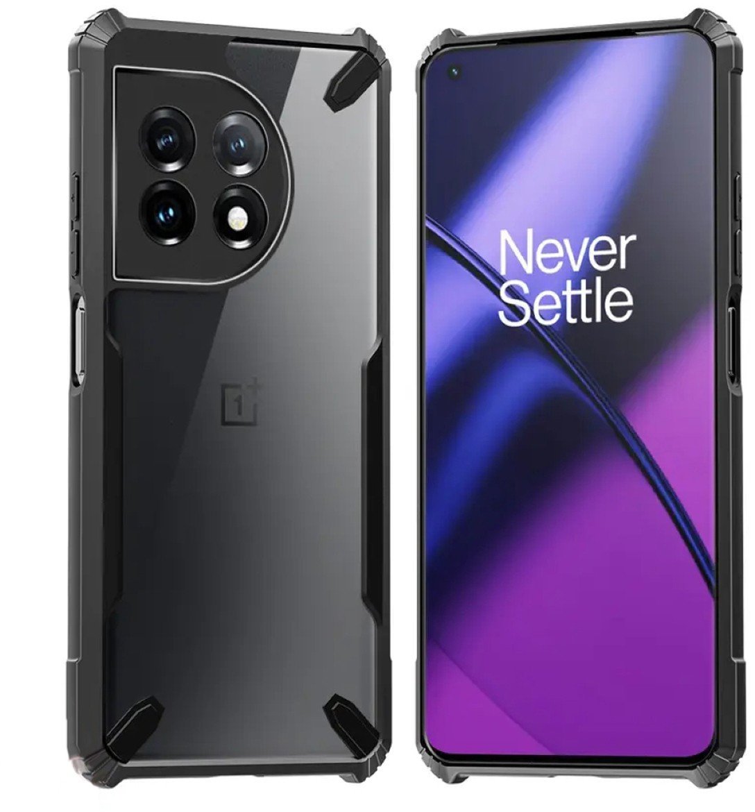 Etui pancerne Corner do OnePlus 11, czarne przezroczyste