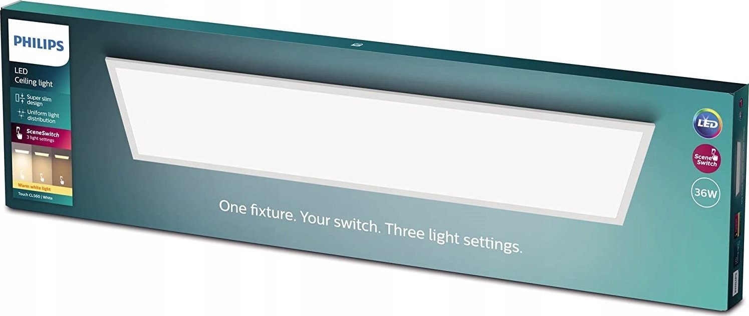 Lampa sufitowa Signify Philips Touch Deckenleuchte rechteckig 36W 2700K weiß