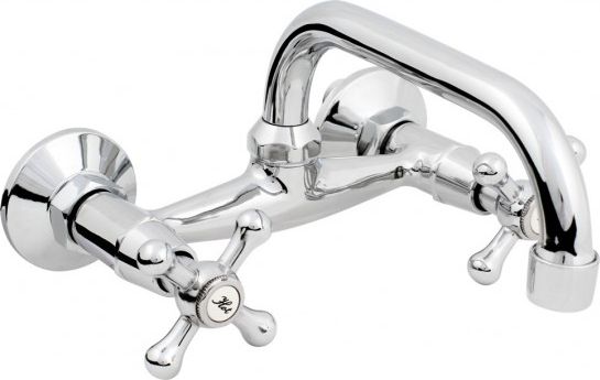 Bateria umywalkowa Hydroland Retro ścienna chrom (5900238565171)