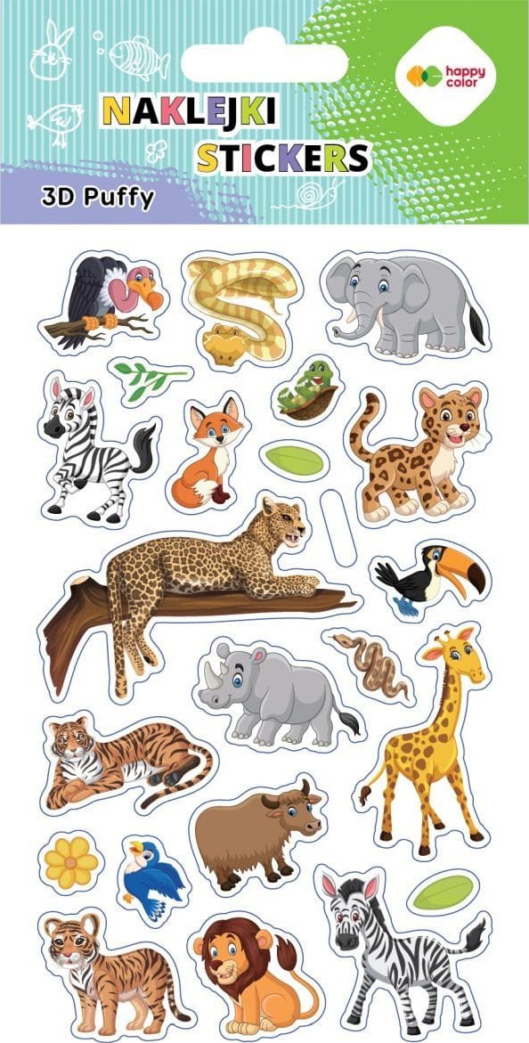 Naklejki 3D PUFFY-Wildlife, 10x20cm, Happy Color
