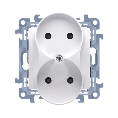 Kontakt-Simon Gniazdo wtyczkowe podwójne bez uziemienia biały 16A (CG2M.01/11)