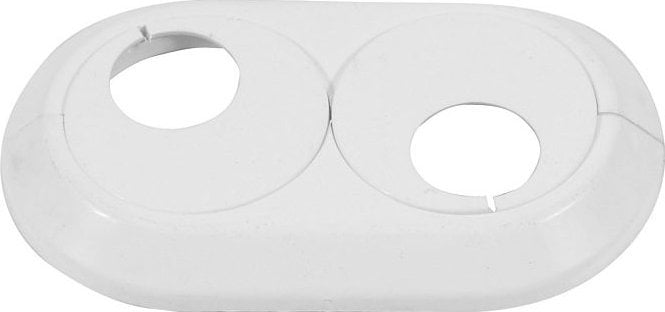 Tycner Rozeta podwójna do rur 16mm, biała [20/100]