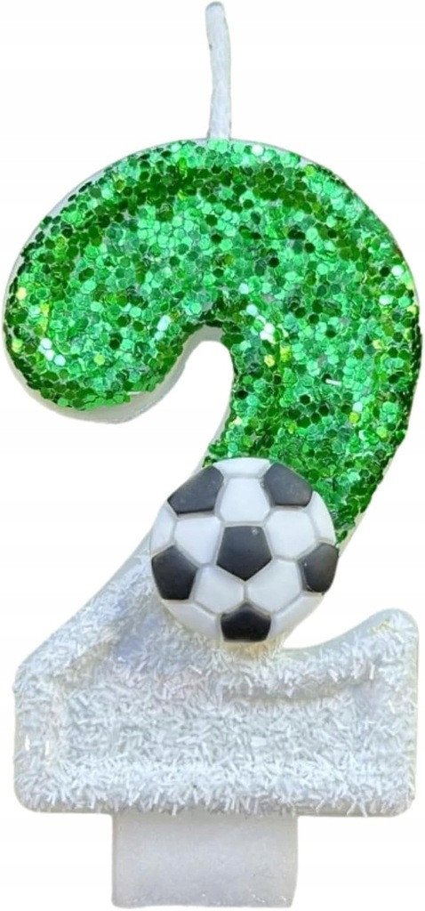 Świeczka Na Tort Piłka Nożna Urodzinowa Świeczki na Urodziny CYFRA 2