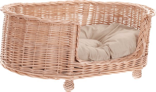 WickerPL OWALNE LUKSUSOWE WIKLINOWE LEGOWISKO DLA PSA KANAPA DLA ZWIERZĄT 88X58 H14/37 CM