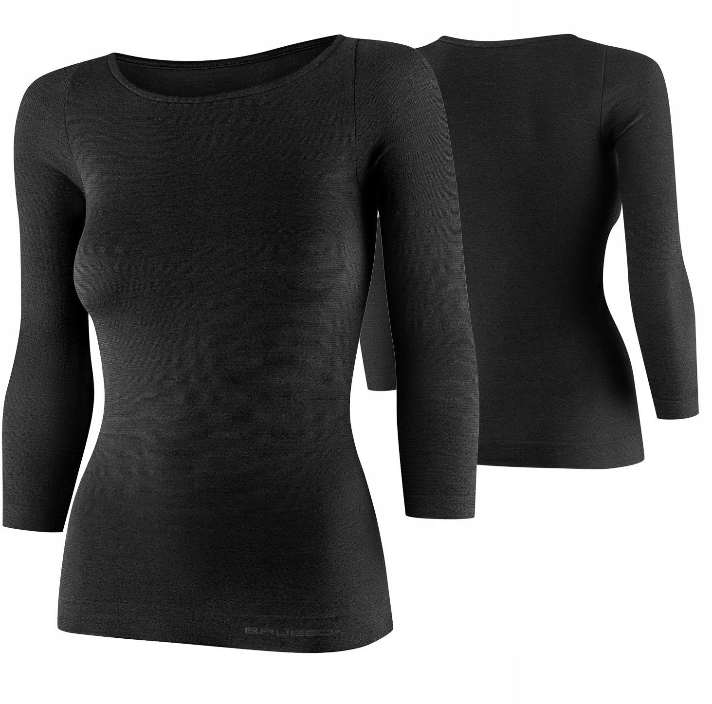 LS1628W Koszulka damska z rękawem 3/4 COMFORT MERINO czarny XL