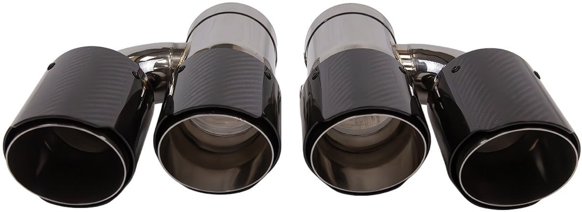 Końcówka tłumika 89mmx2 wejście 76mm Carbon Gloss Zestaw