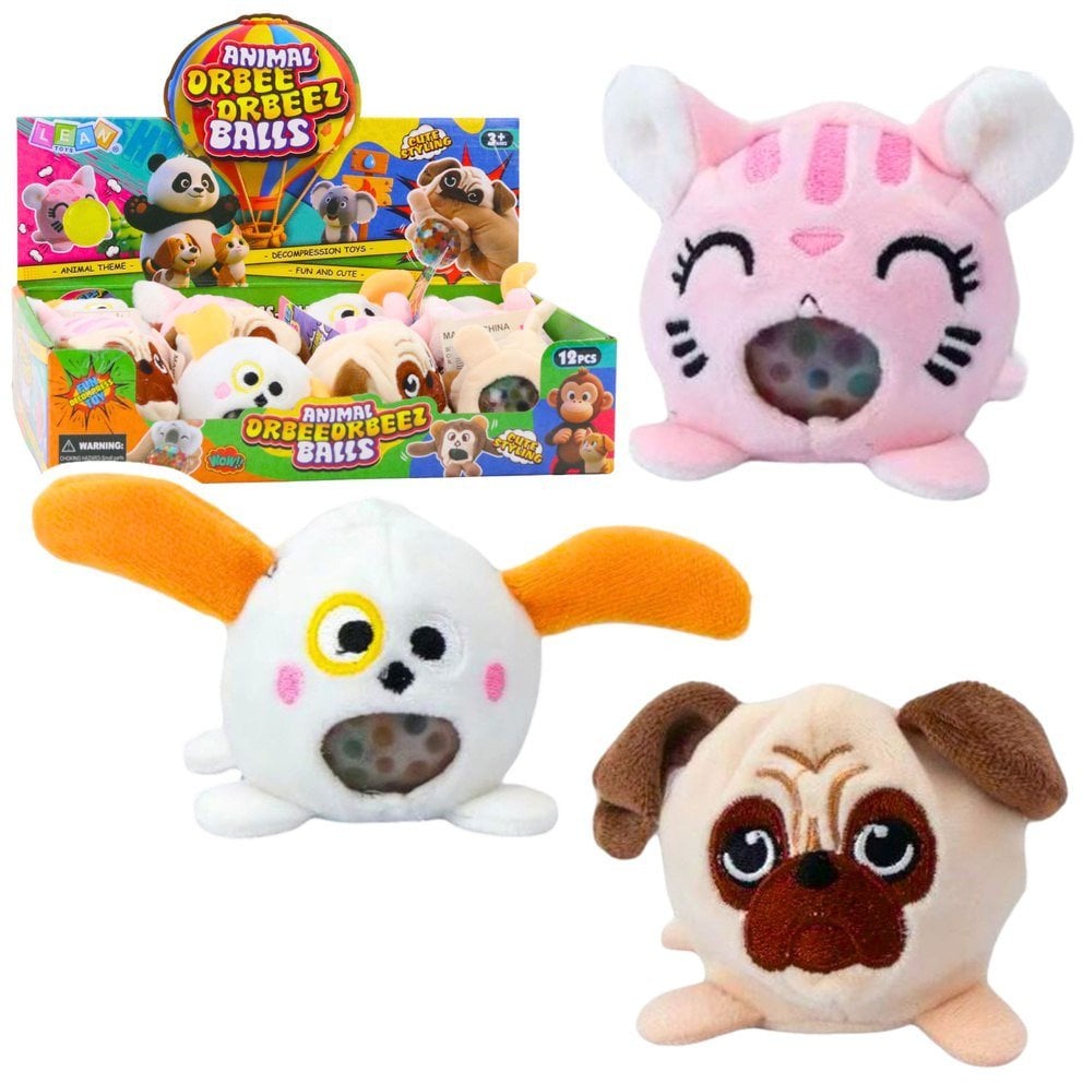 Pluszak Do Ściskania Ugniatania Gniotek z Kulkami Wodnymi Pies Kot 6 cm EDUKAMP