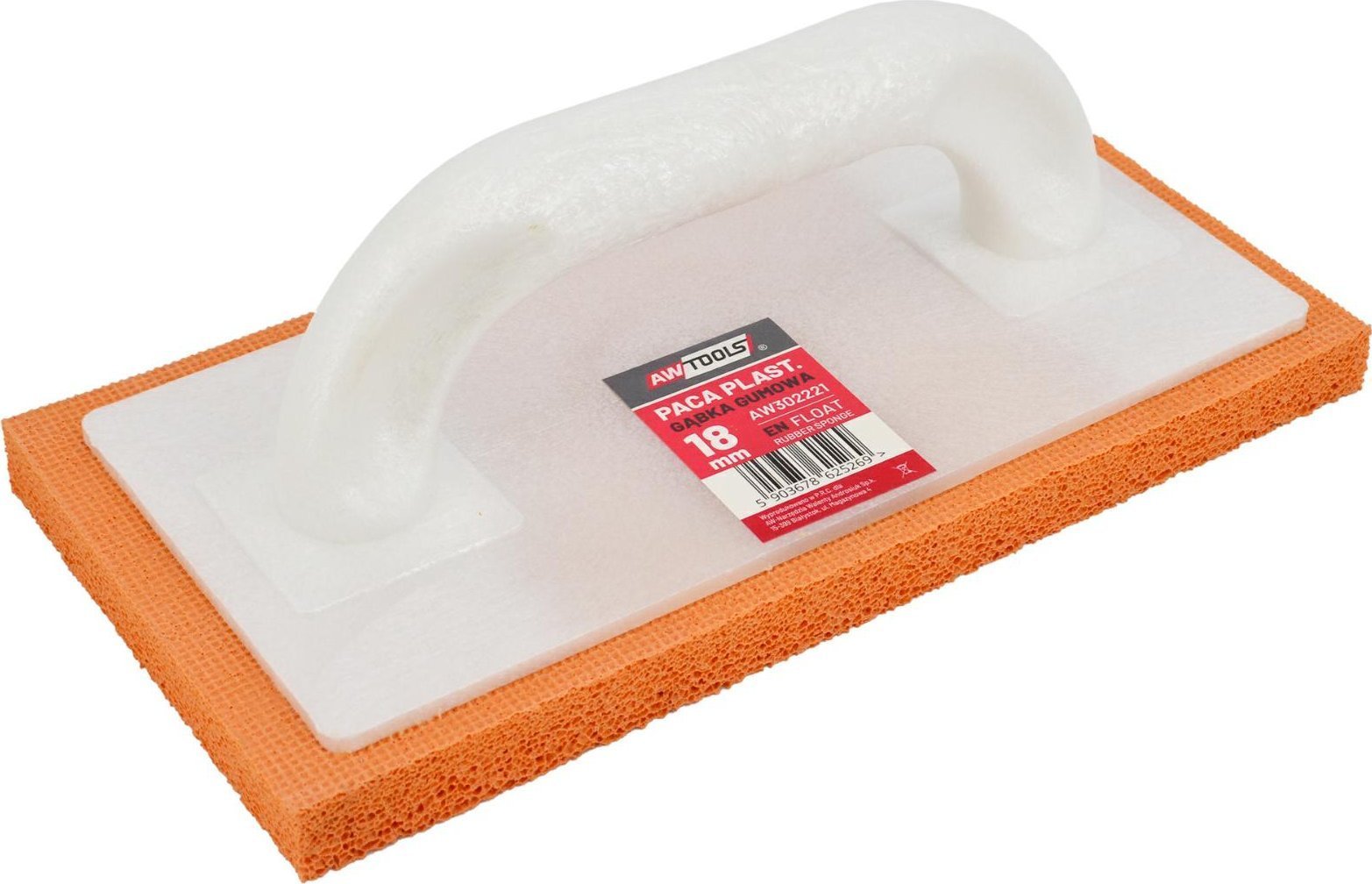 AWTOOLS PACA PLASTIKOWA Z GĄBKĄ 250x130x18mm GUMOWA 18mm