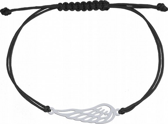 Radziszewska Jewellery Bransoletka Srebrna Skrzydło Anioła Sznurek Prezent na Dzień Kobiet