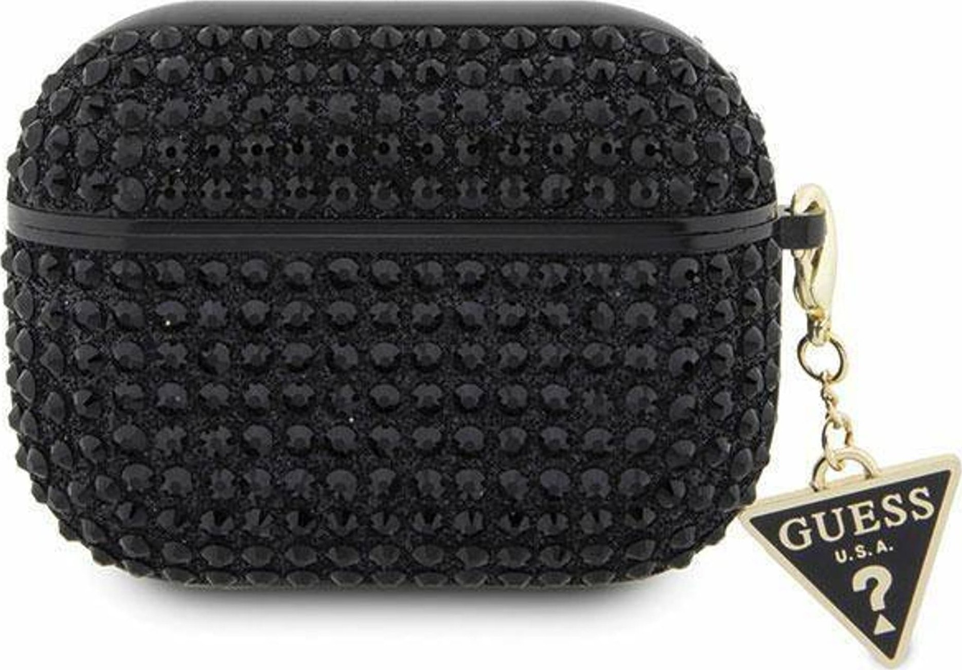 Guess Oryginalne Etui APPLE AIRPODS PRO Guess Hardcase Rhinestone Triangle (GUAPHDGTPK) czarne