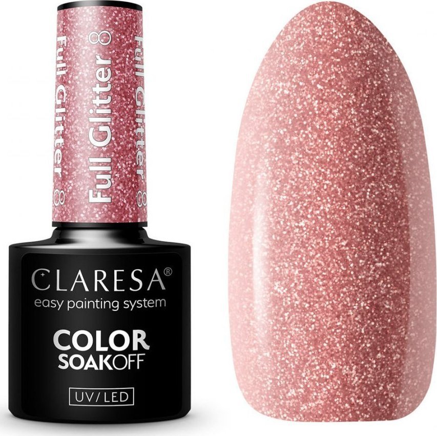 Activeshop CLARESA Lakier hybrydowy FULL GLITTER 8 -5g