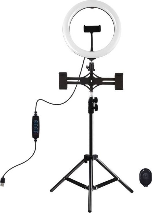Lampa pierścieniowa Puluz PKT3070B LED 26 cm ze statywem i mocowanie do smartfona