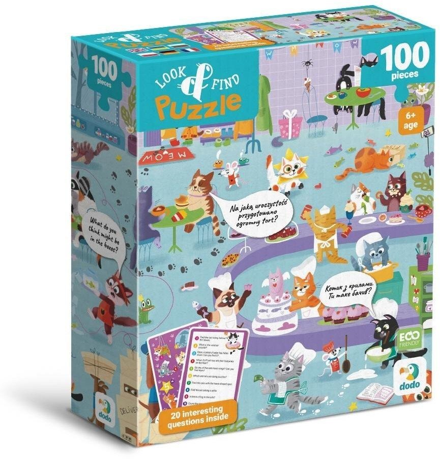 Puzzle 100 Look&Find Kocie kafejka