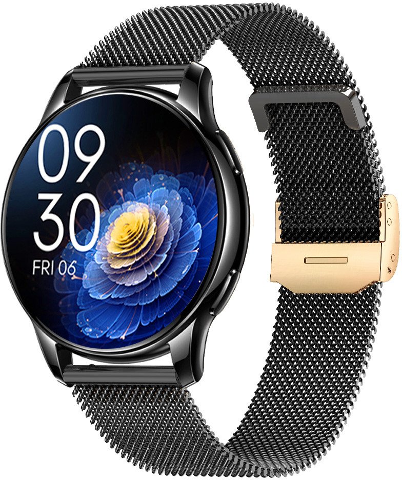 Smartwatch damski Rubicon -Asturia- - AMOLED rozmowy BT tętno SpO IP67 złoty