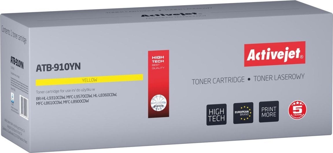 Toner Activejet Activejet ATB-910YN Toner - zamiennik Brother TN910Y Supreme 9000 stron żółty -