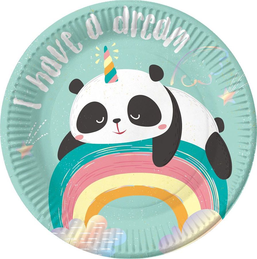 GoDan Talerzyki papierowe B&C Rozmarzona Panda 18cm p6