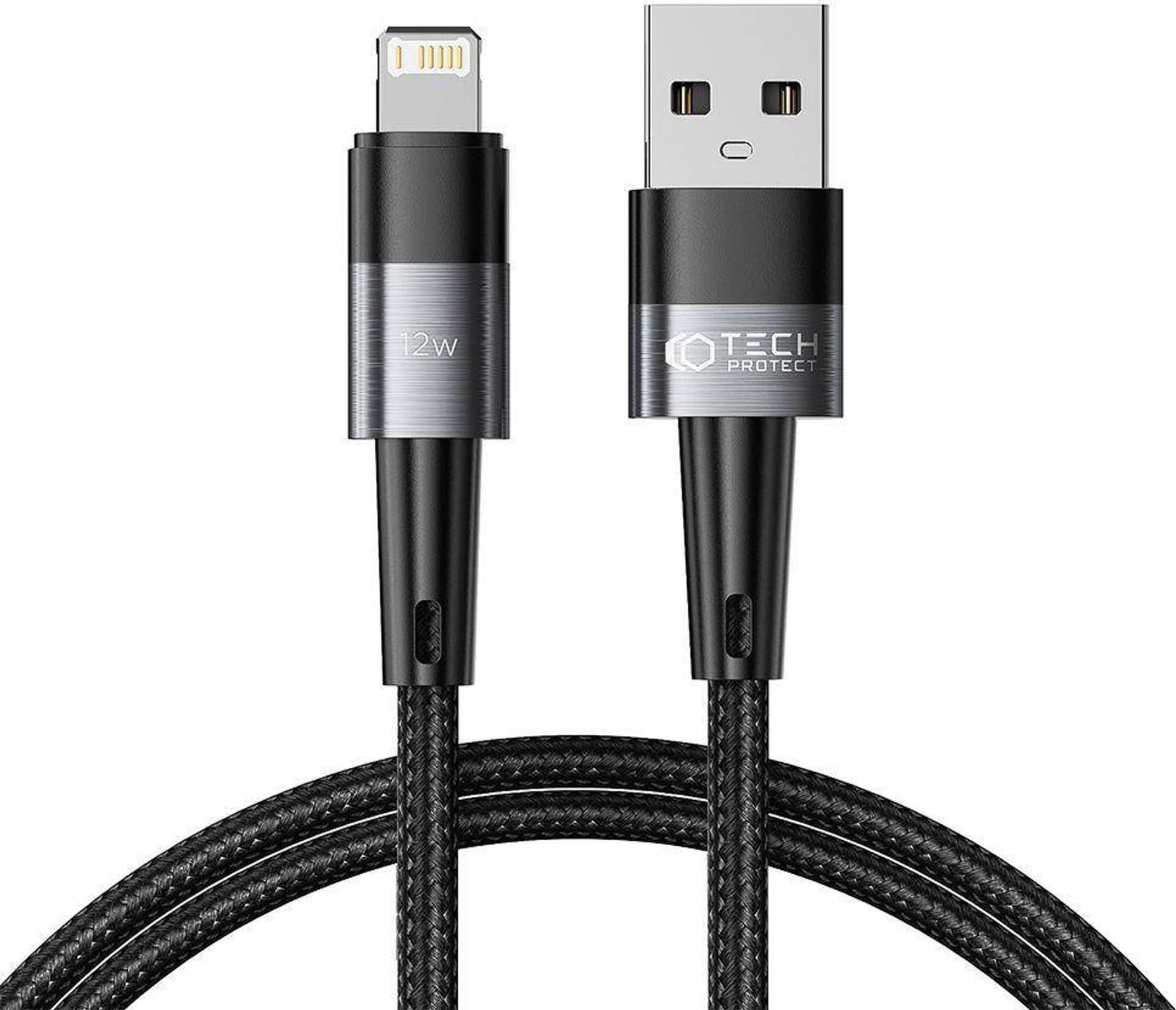 Kabel USB Tech-Protect USB-A - Lightning 1 m Szary (9490713934166)