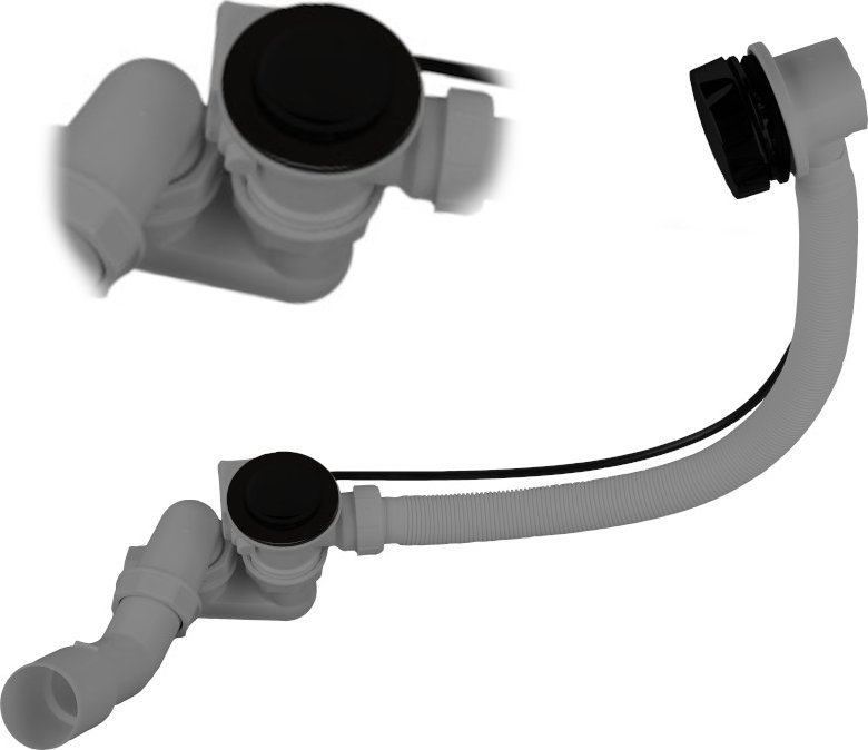 Syfon wannowy uniwersalny automatyczny TADYCH czarny