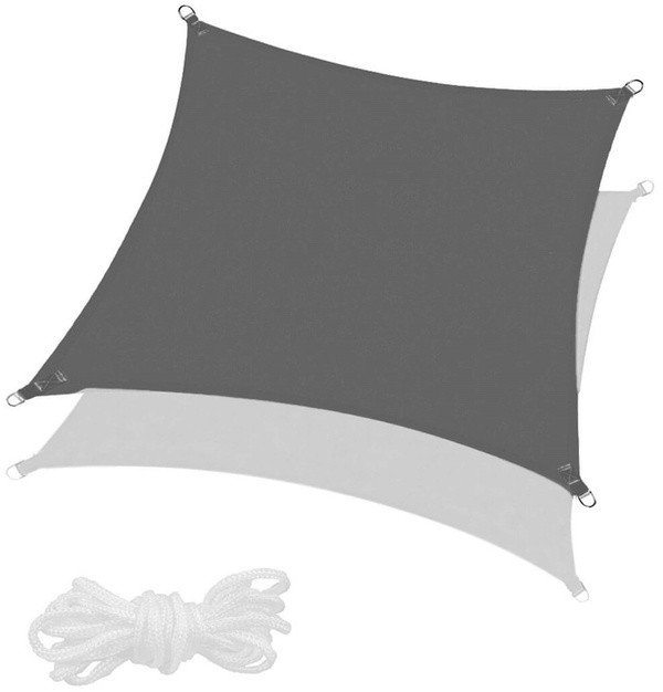 Żagiel przeciwsłoneczny 3x3 m kwadratowy ogrodowy woodoodporny grafitowy UNIWERSALNY