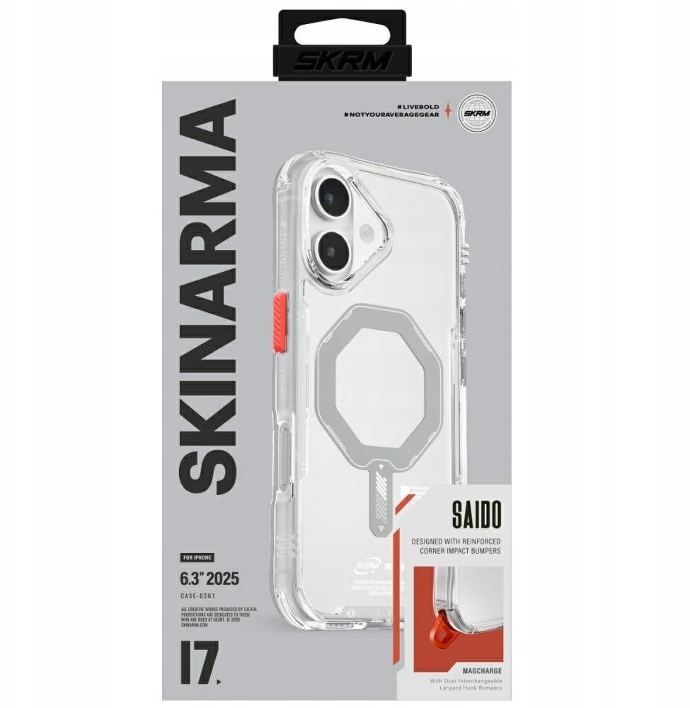 Etui Skinarma Saido do iPhone 17 Magnetic Charging przezroczysty