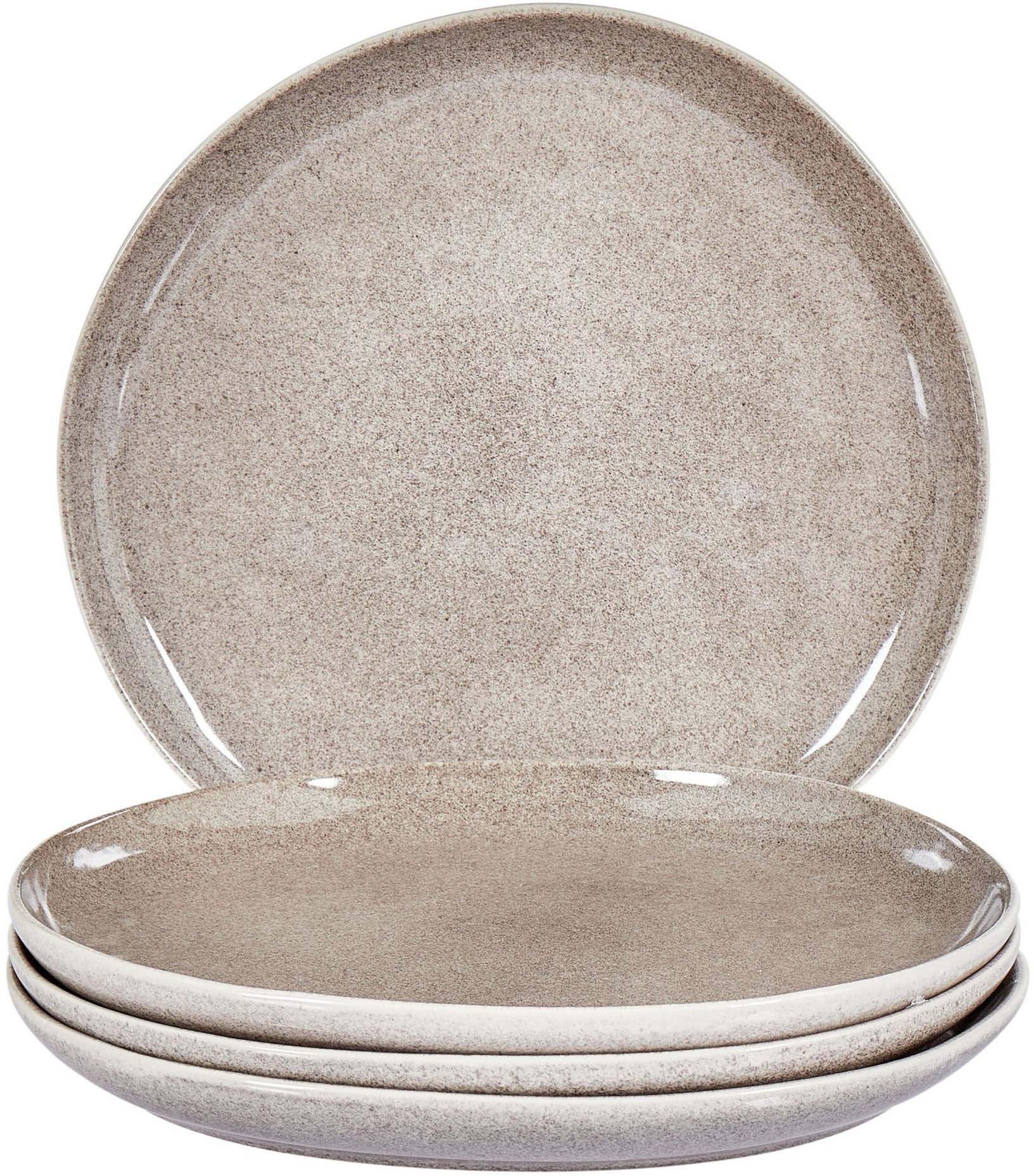 Zestaw 4 dużych talerzy COSTMARY Kamionka Szary