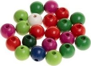 Koraliki drewniane do nawlekania 16mm 22szt