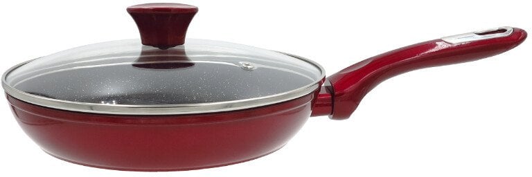 Frying pan Cosmo with glass lid O24cm induction red 24222105