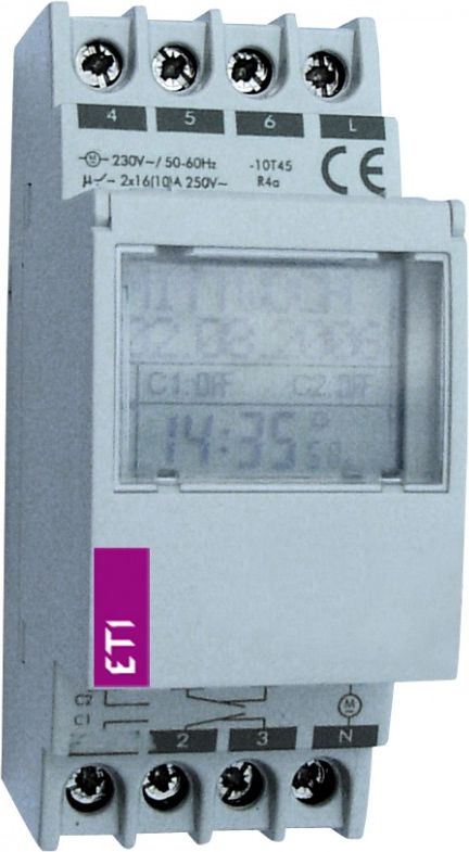 Eti-Polam Programator czasowy cyfrowy 16A dobowy/tygodniowy 1-kanałowy ETICLOCK-1 (002472011)
