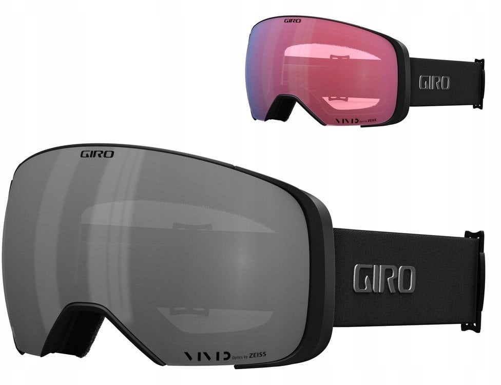 Gogle zimowe GIRO COMP BLACK WHITE INDICATOR (Szyba lustrzana kolorowa VIVID-Carl Zeiss ONYX 08-18% VLT S3 + Szyba lustrzana kolorowa VIVID-Carl Zeiss