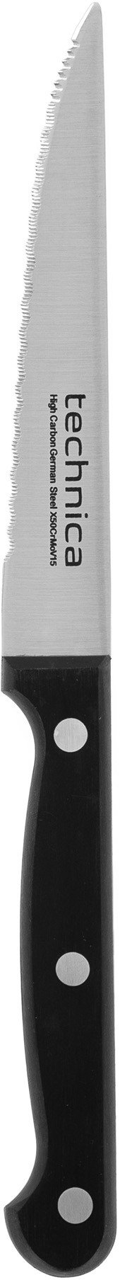 Nóż do steków 225 mm, ostrze 125 mm, czarny | TECHNICA, Gold Line