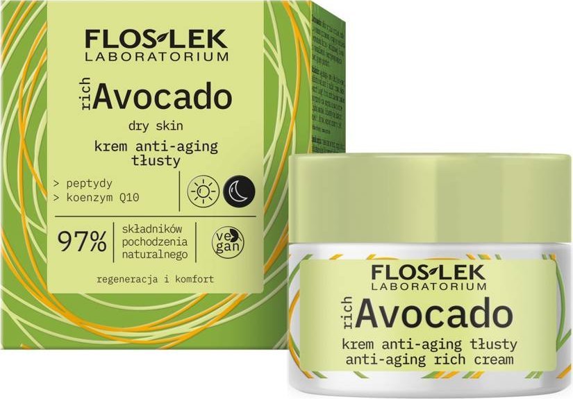 Floslek richAvocado Krem Anti-aging tłusty na dzień i noc - skóra sucha 50ml