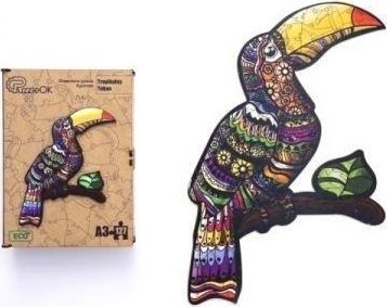 PuzzleOK Puzzle drewniane eko 127 Tropikalny tukan A3