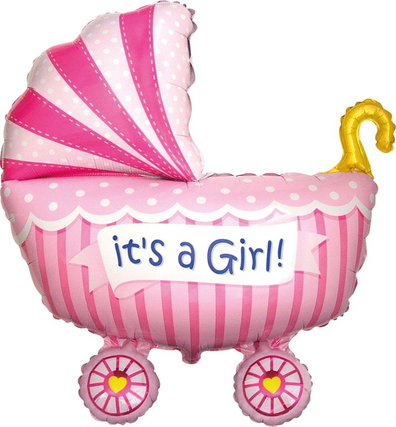 GoDan Balon foliowy 24" FX - Wózek dla dziewczynki, różowy - 1 szt./op.