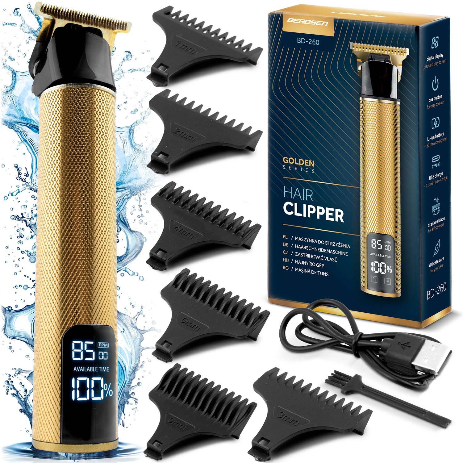 Maszynka do włosów Berdsen Maszynka do strzyżenia włosów BD-260 złota